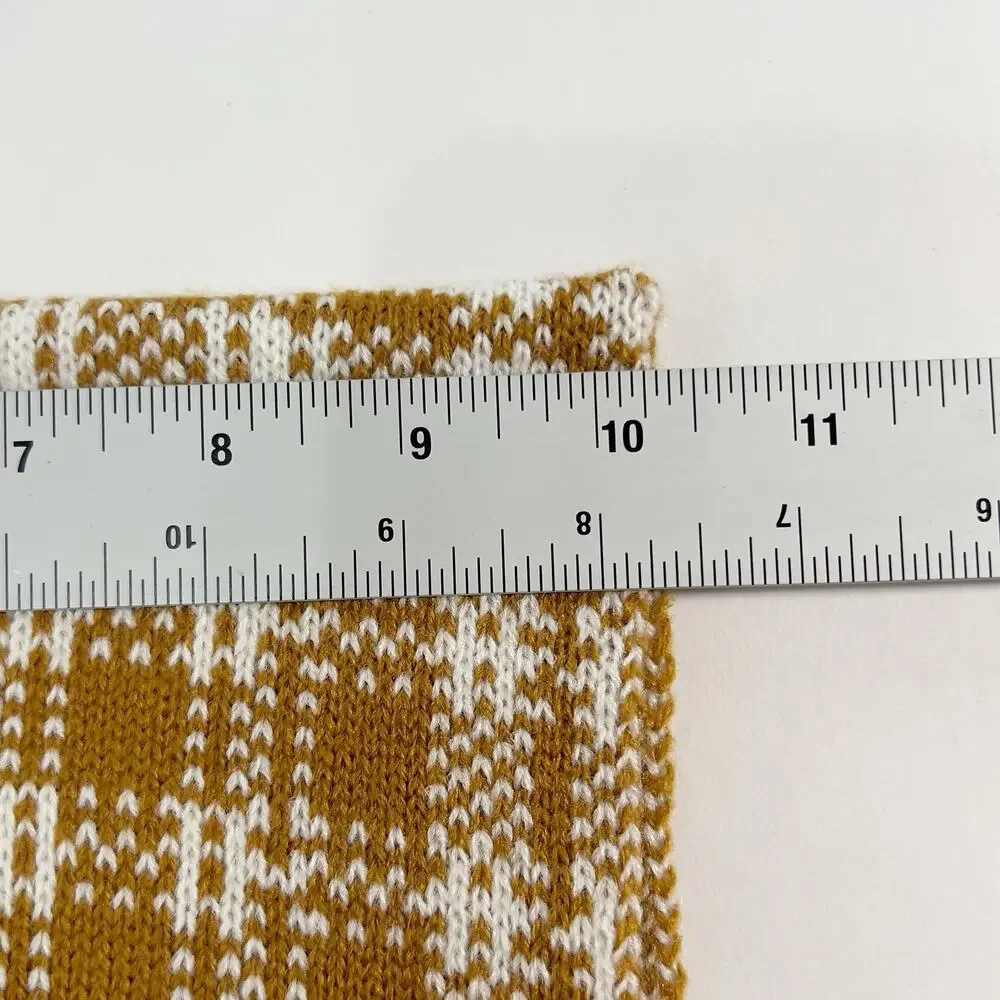 Timberland OS NEW Brown White Plaid Knit Long Scarf Outdoor Neck Warmer